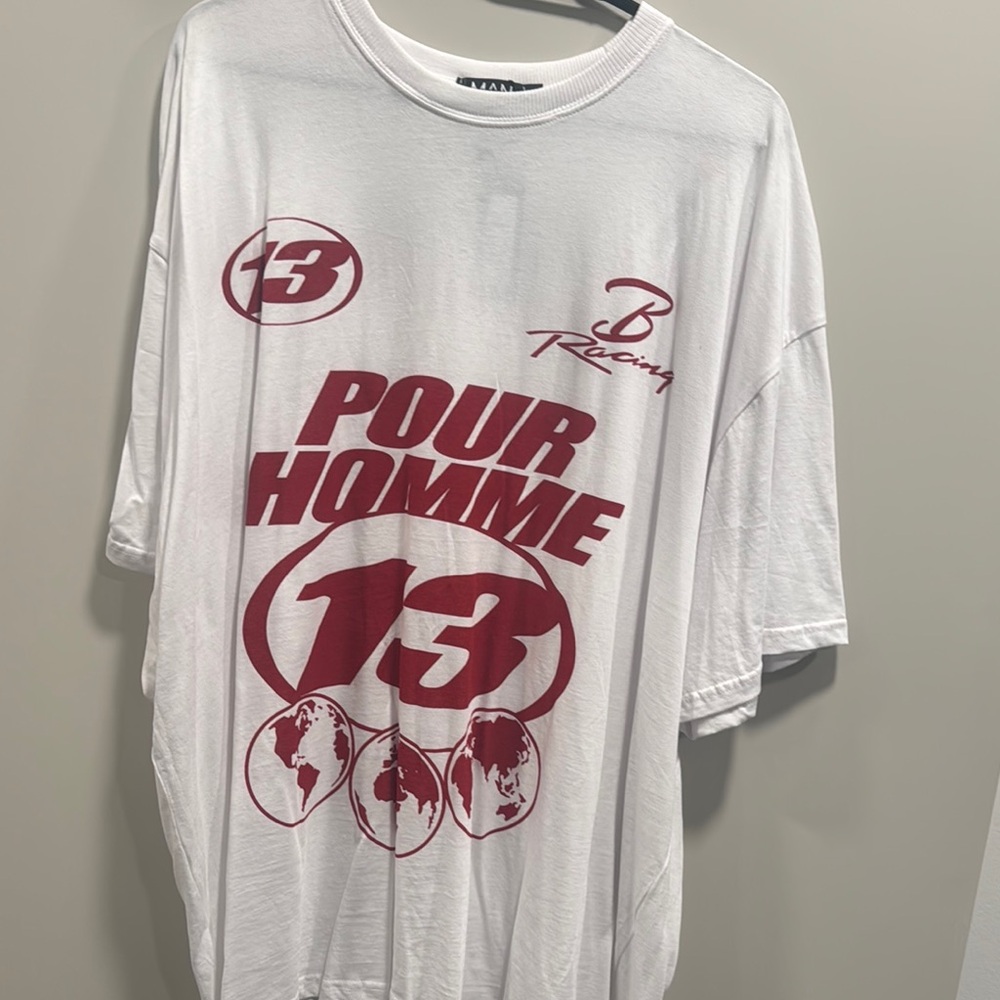 BoohooMAN White Shirt with Red Highlights